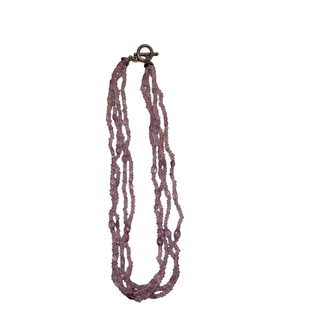 Amethyst Beaded 4 Strand Necklace 18"